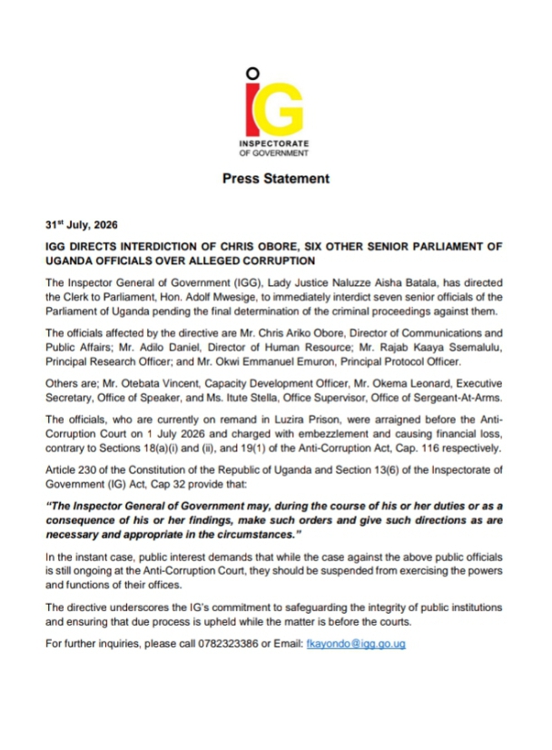 IGG leader to paliament
