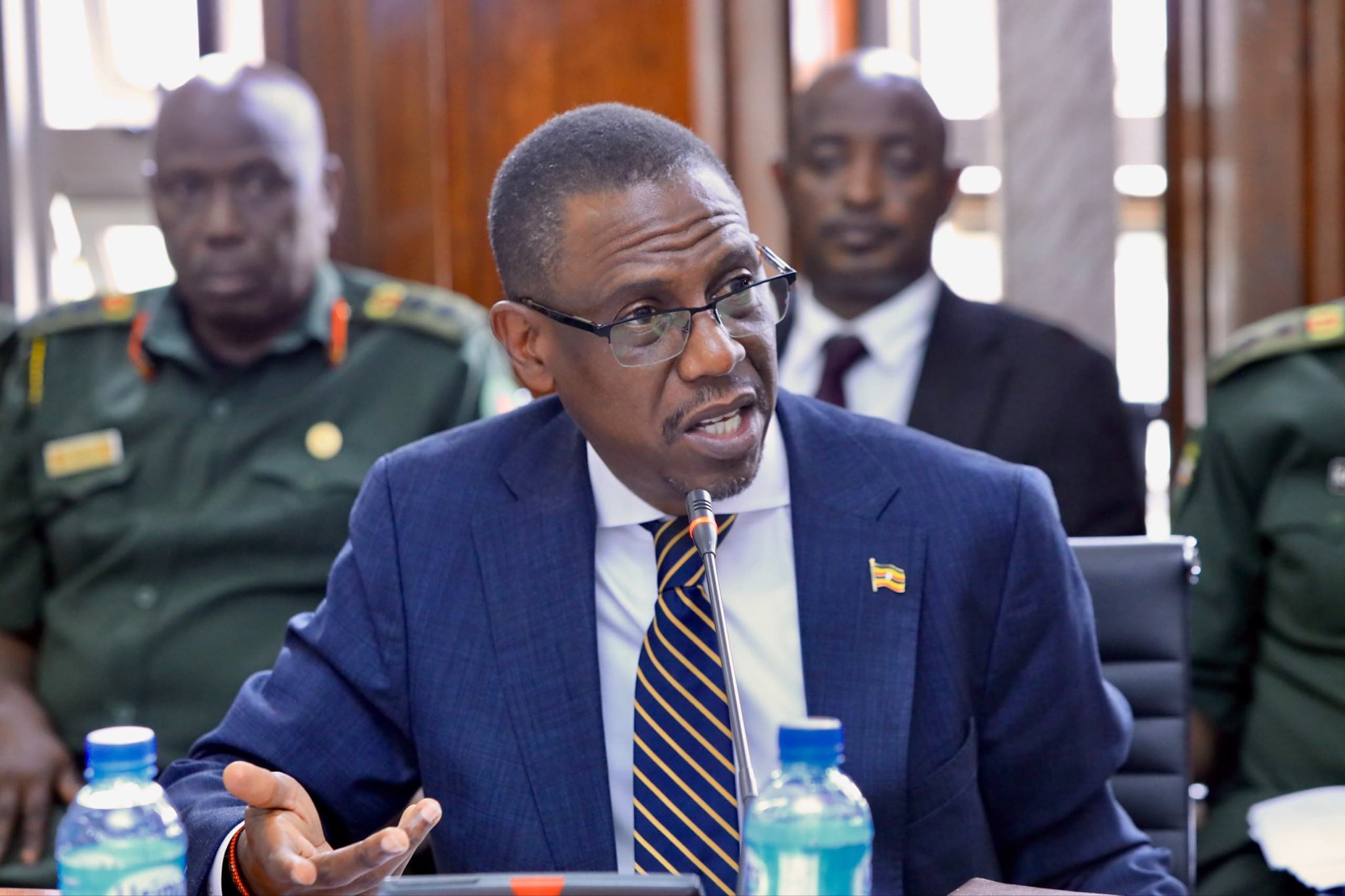 Defence Minister Kiryowa Kiwanuka appearing before the Parliamentary Committee on Defence and Internal Affairs 