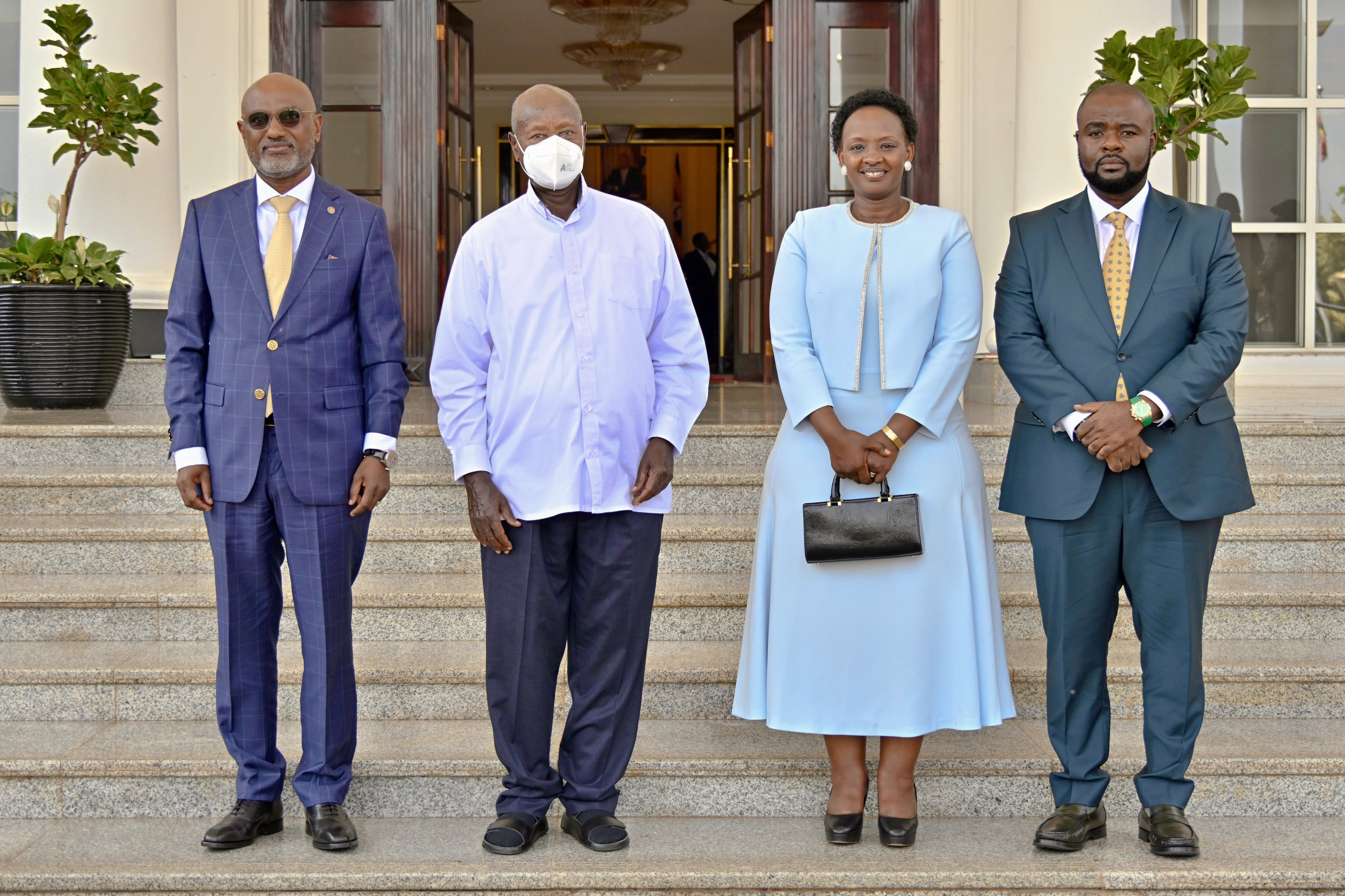 President Museveni with newly sworn-in ministers at State House Entebbe  