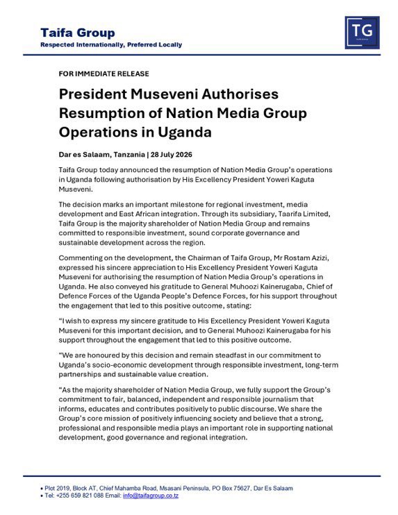 letter showing Ntv is allowed to operate 