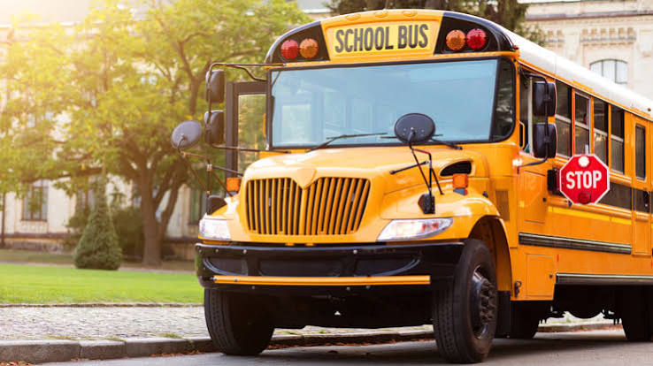 A yellow school bus parked on a roadside